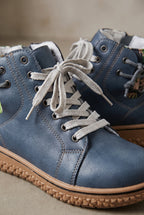 Women's Casual Ankle Boots with Lace-Up Detail - detail closeup