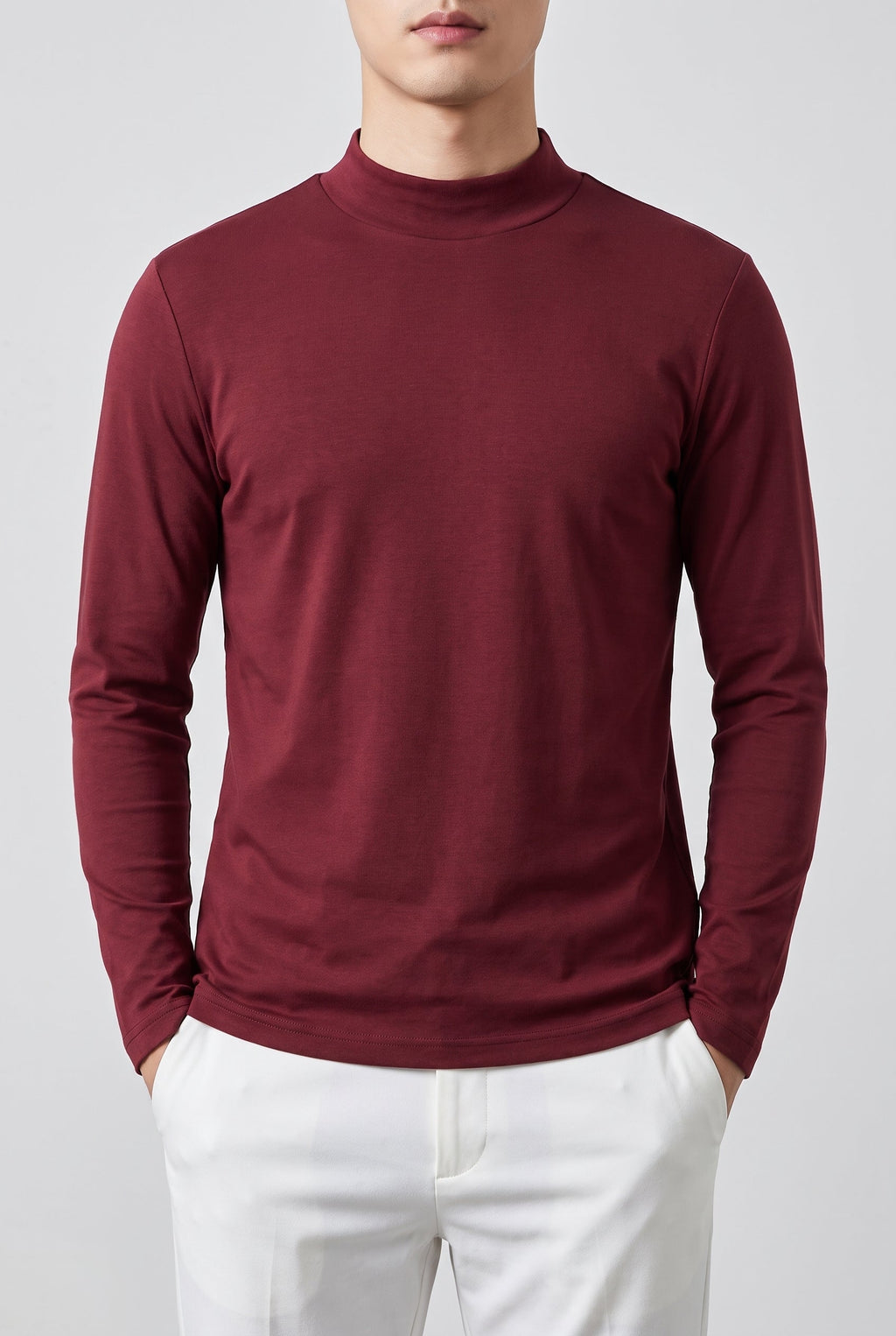 Men's Sleek Long Sleeve Shirt - Red