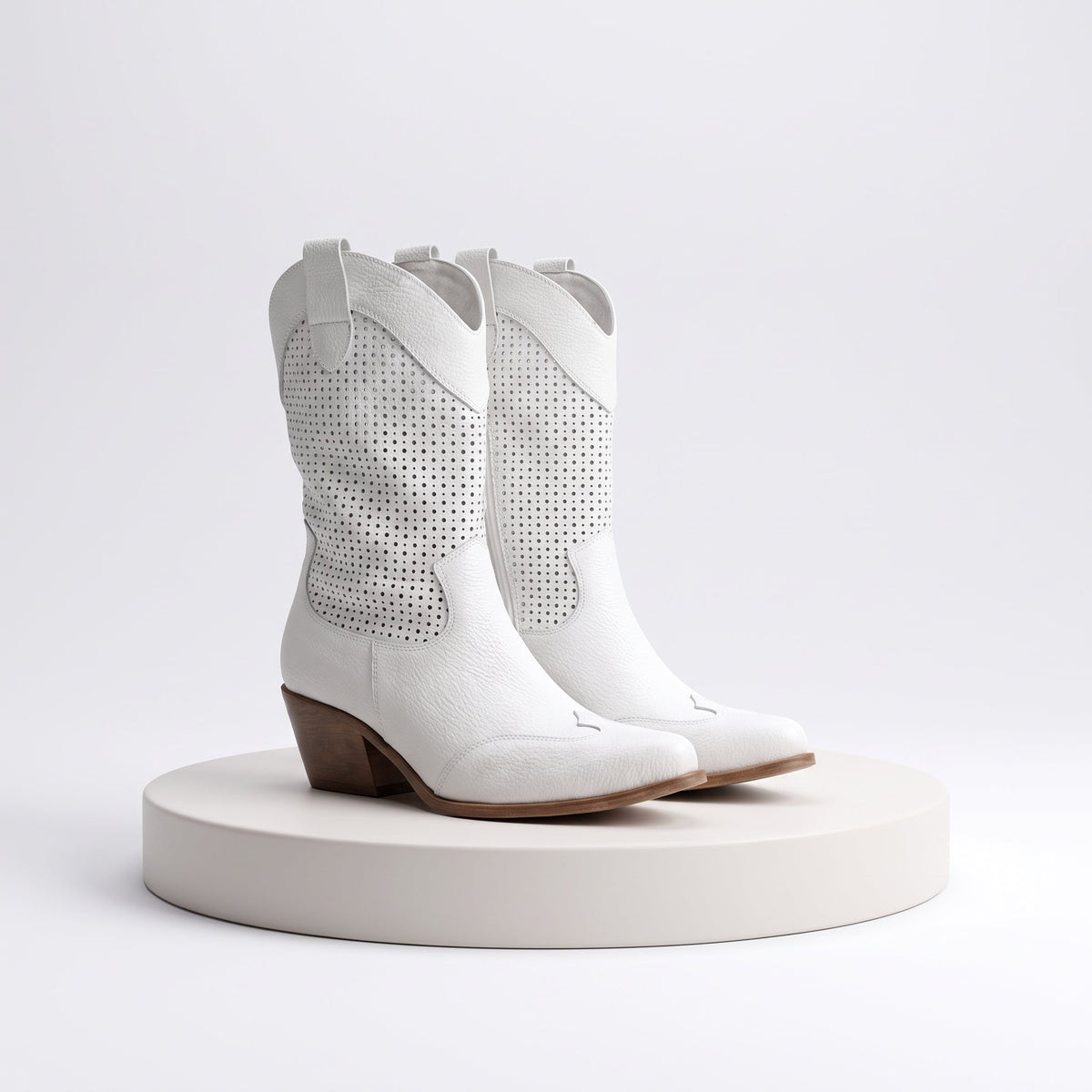 Women's Classic Calf Cowboy Boots - White