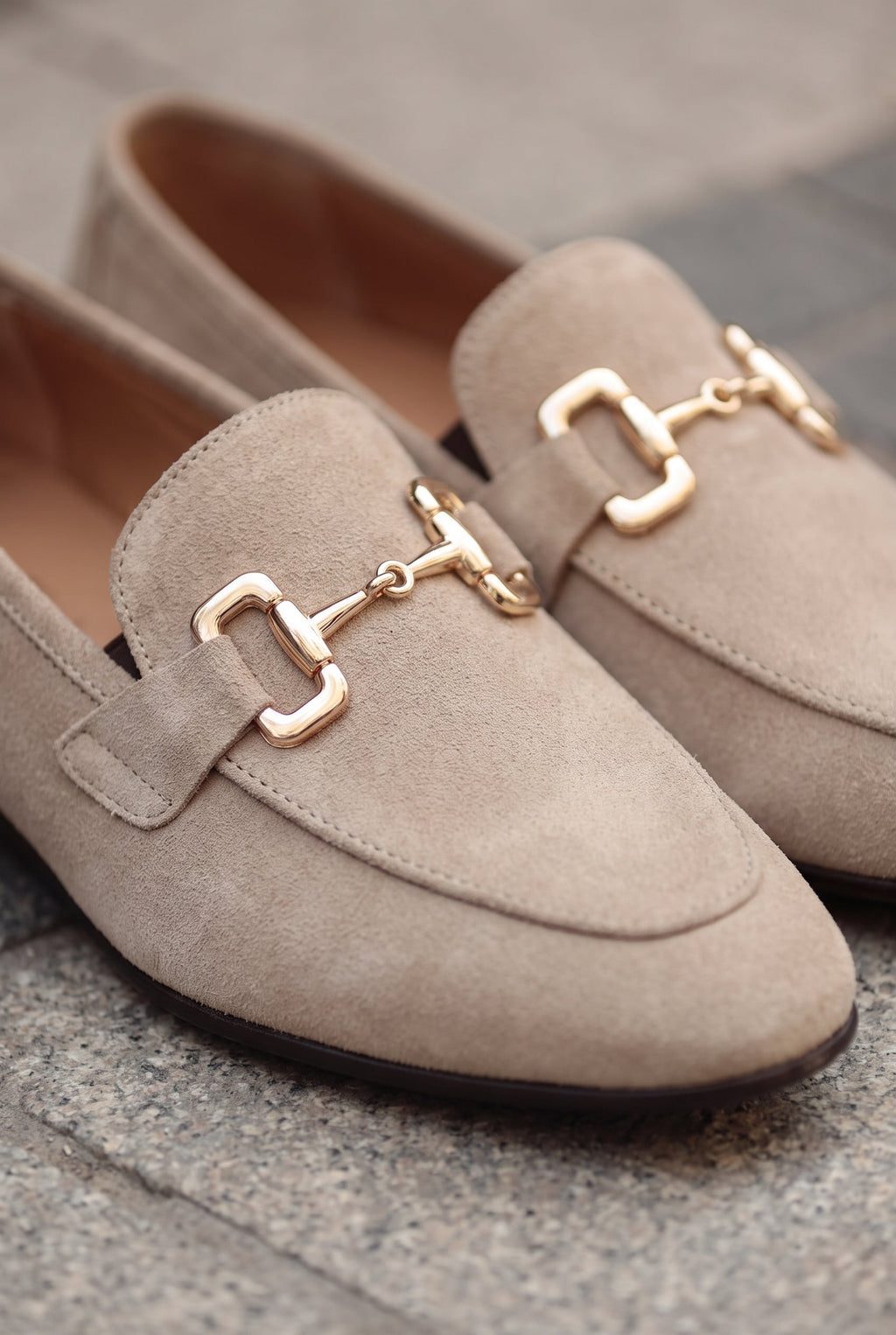 Men's Classic Loafers with Buckle Detail - detail closeup