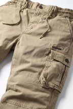 Men's Relaxed Fit Cargo Pants with Elastic Cuffs - detail closeup