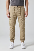 Men's Relaxed Fit Cargo Pants with Elastic Cuffs - Desert Taupe