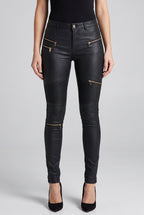 Women's Stylish Skinny Moto Jeans - Black