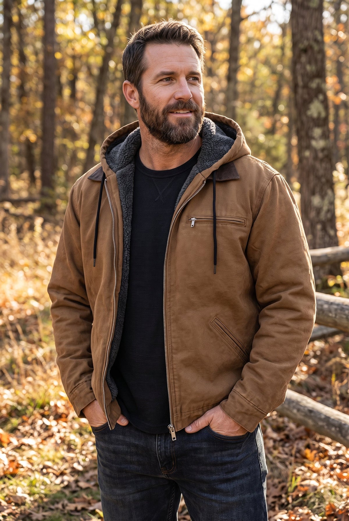 Men's Full Zip Fleece Hoodie Jacket - lifestyle