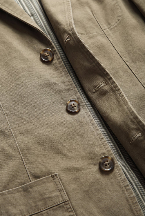Men's Casual Blazer with Button Detail - detail closeup