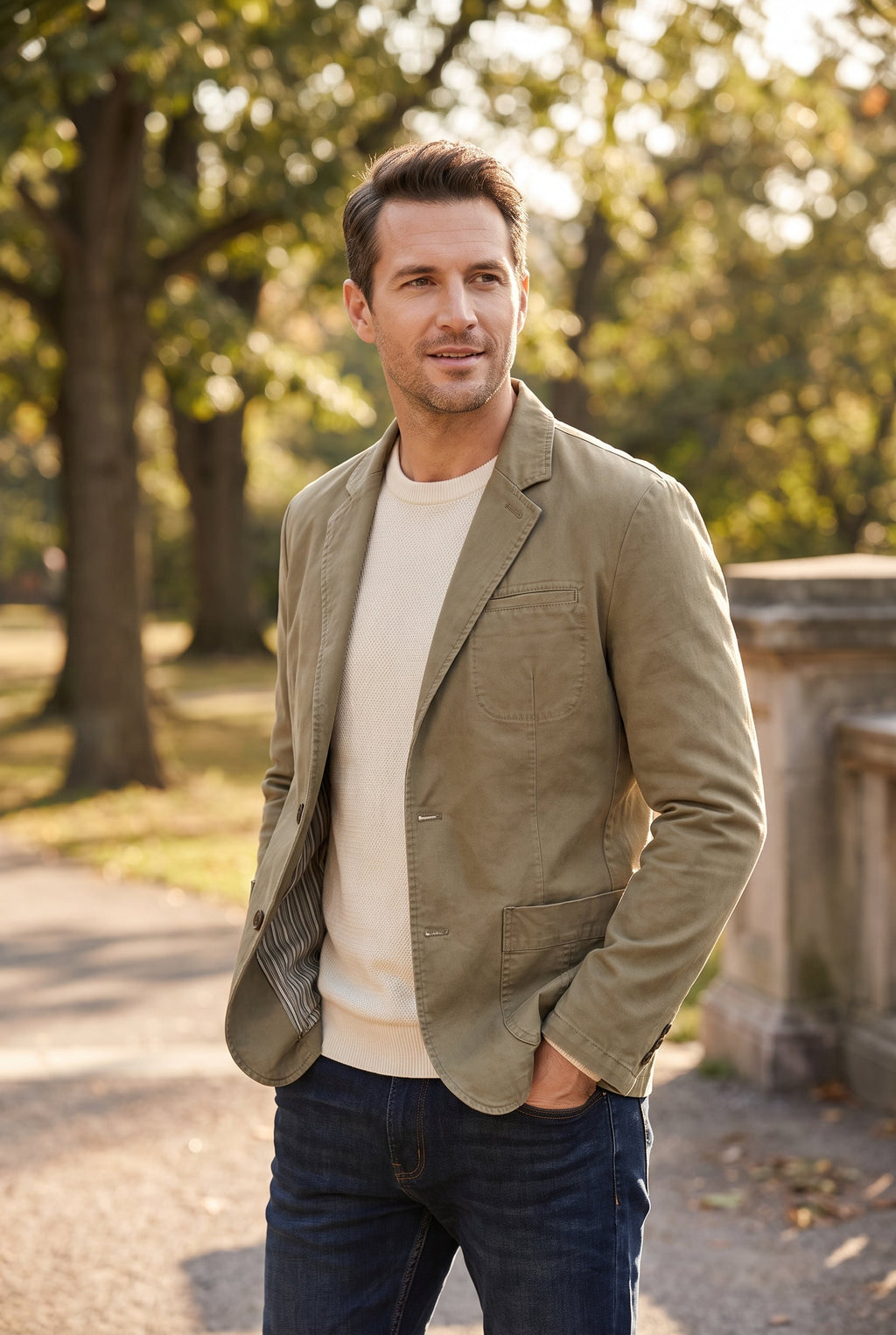 Men's Casual Blazer with Button Detail - lifestyle