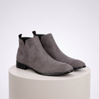 Men's Sleek Leather Chelsea Boots - Grey