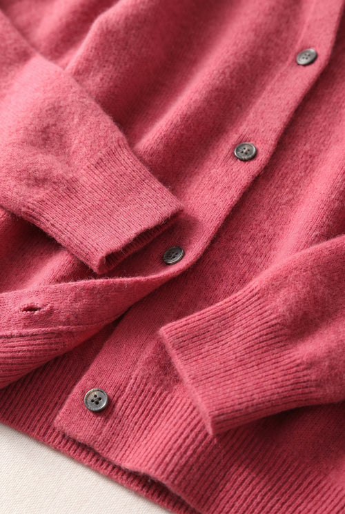 Women's Cozy Button-Up Cardigan - detail closeup