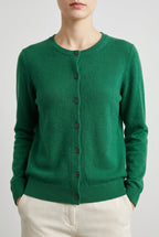 Women's Cozy Button-Up Cardigan - Dark green