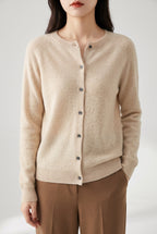 Women's Cozy Button-Up Cardigan - Khaki