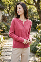 Women's Cozy Button-Up Cardigan - lifestyle