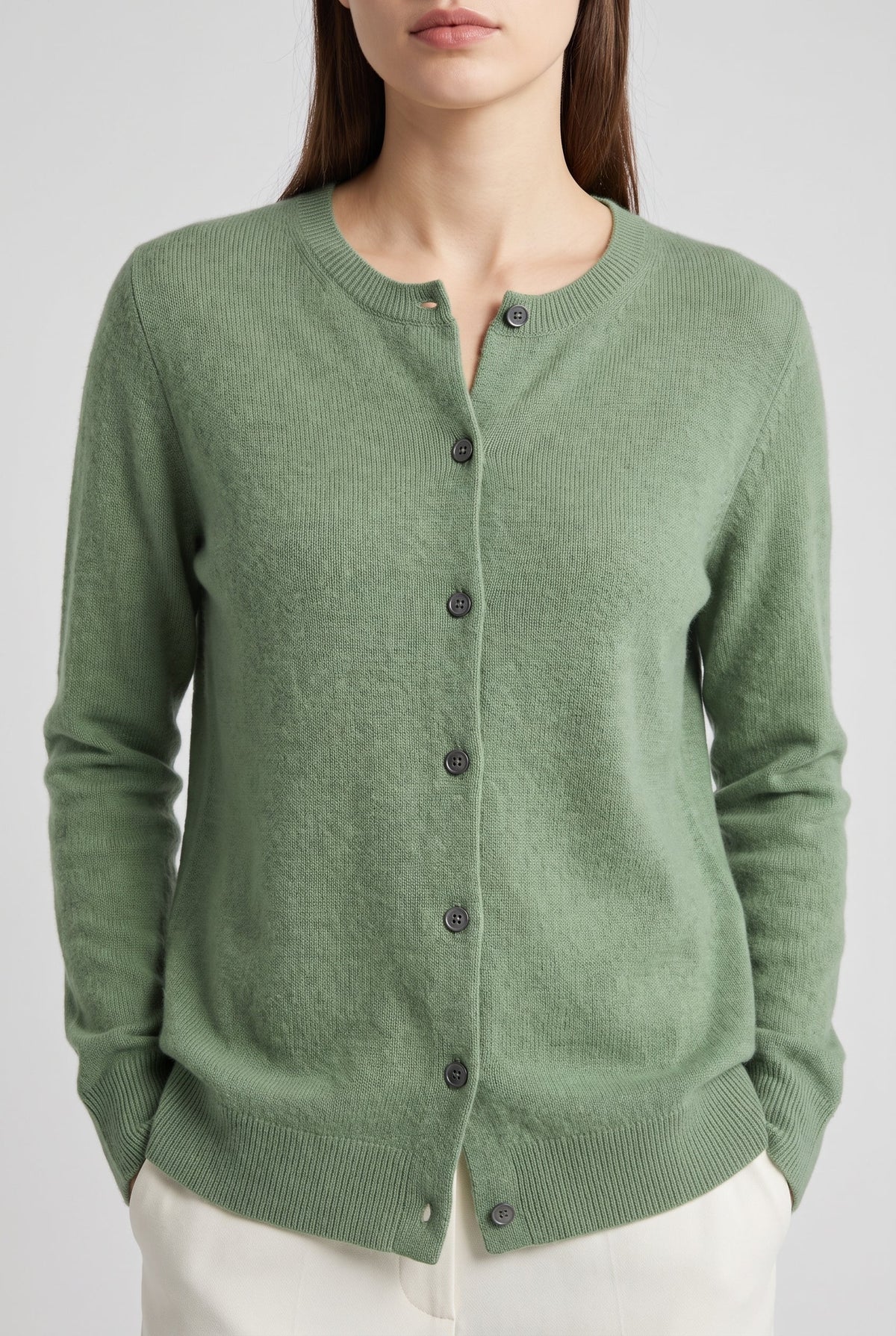 Women's Cozy Button-Up Cardigan - Light green