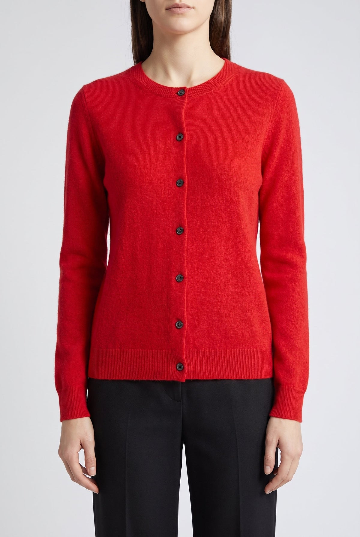 Women's Cozy Button-Up Cardigan - Red