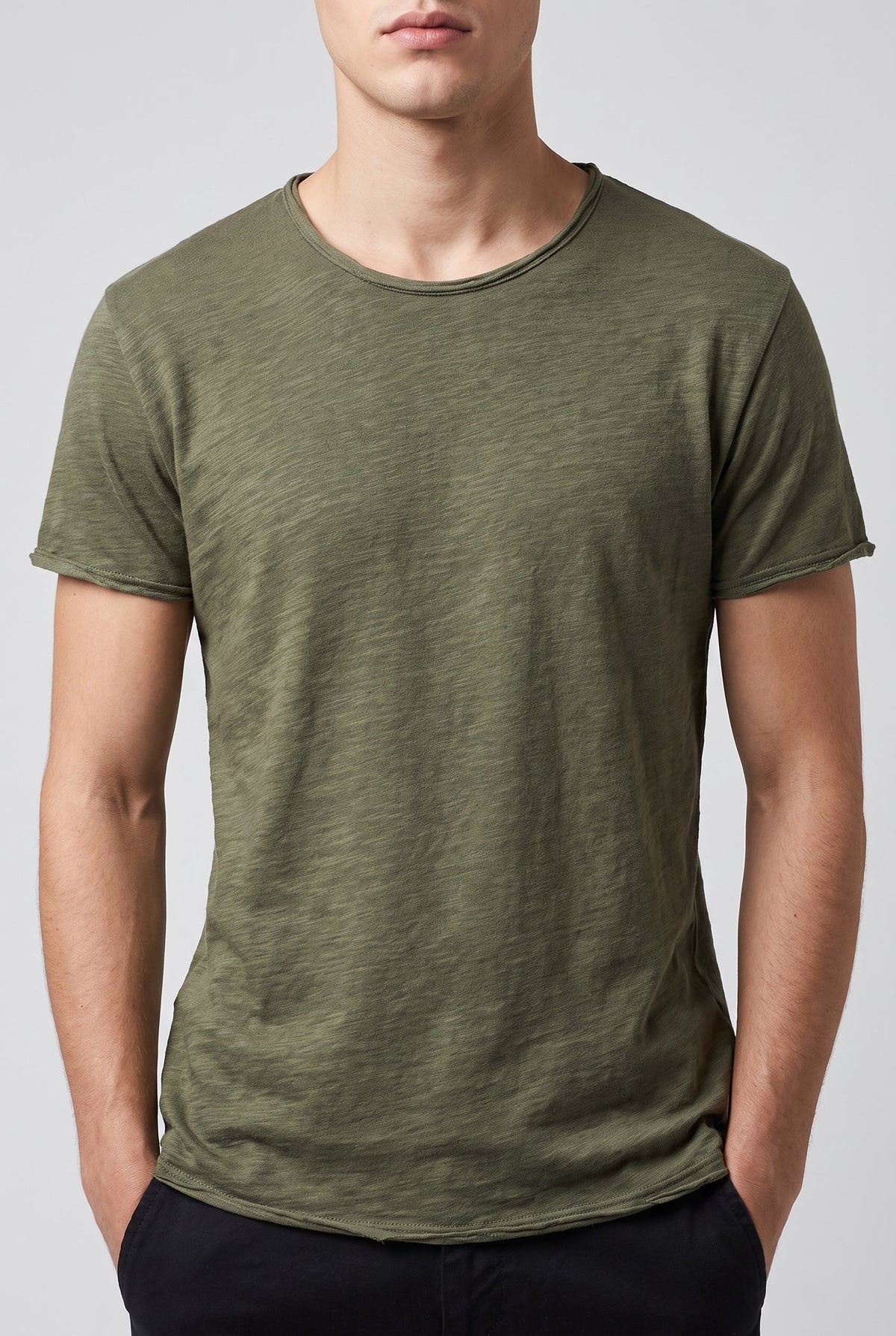 Men's Casual Cotton T-Shirt - Army Green