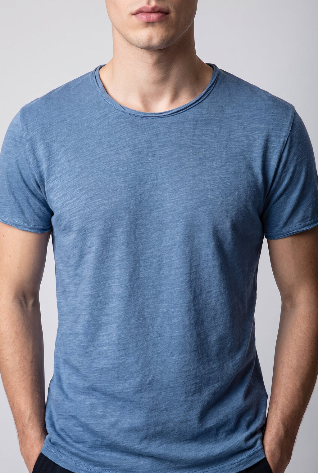 Men's Casual Cotton T-Shirt - Denim Blue