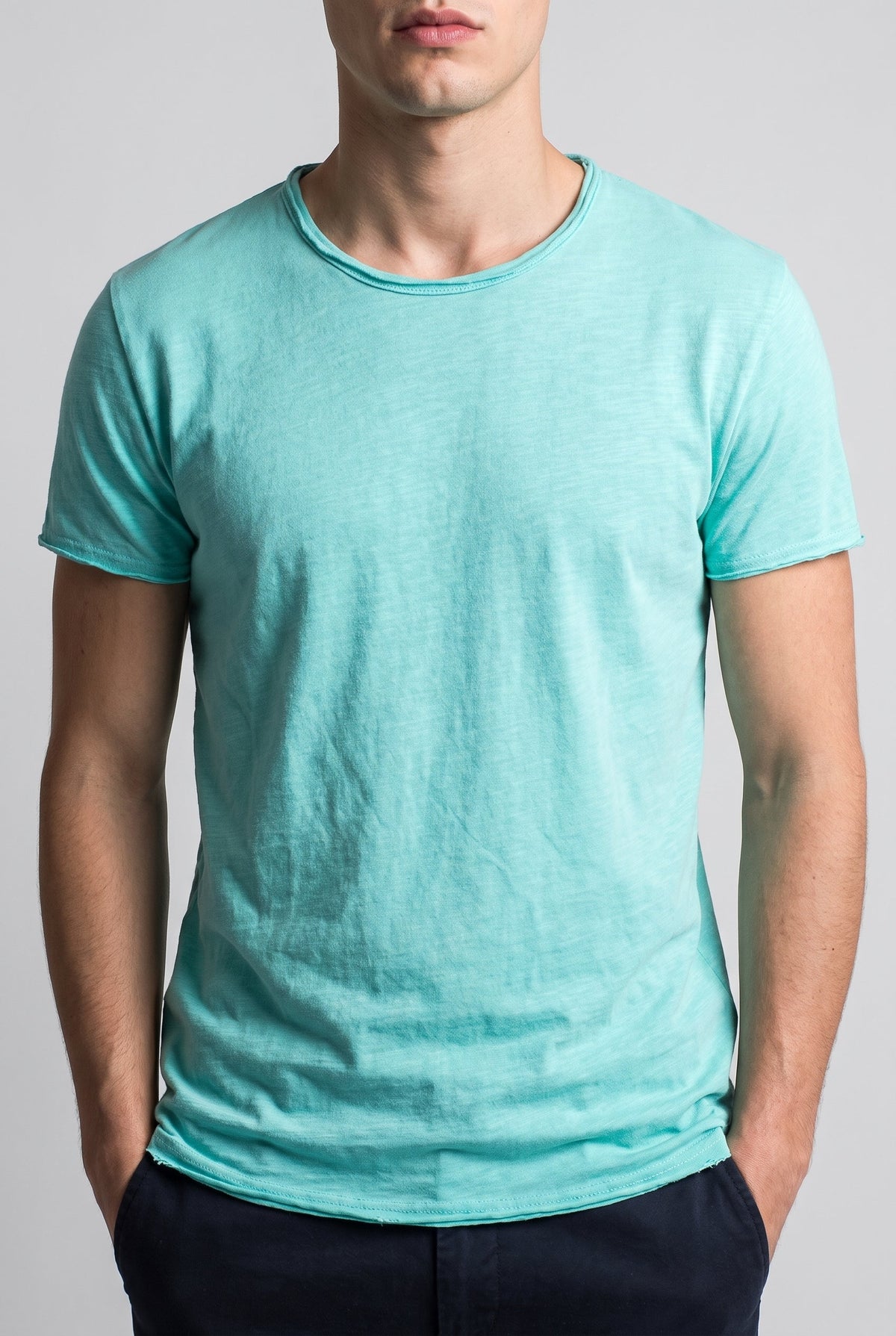 Men's Casual Cotton T-Shirt - Light Green